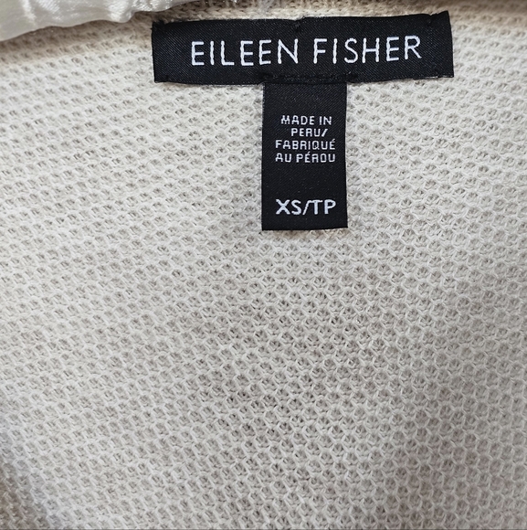 Eileen Fisher Organic Cotton Cream Zip Cardigan - Picture 8 of 9